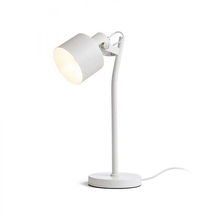 CELEIA stołowa biała matowa nikiel mat 230V E27 40W