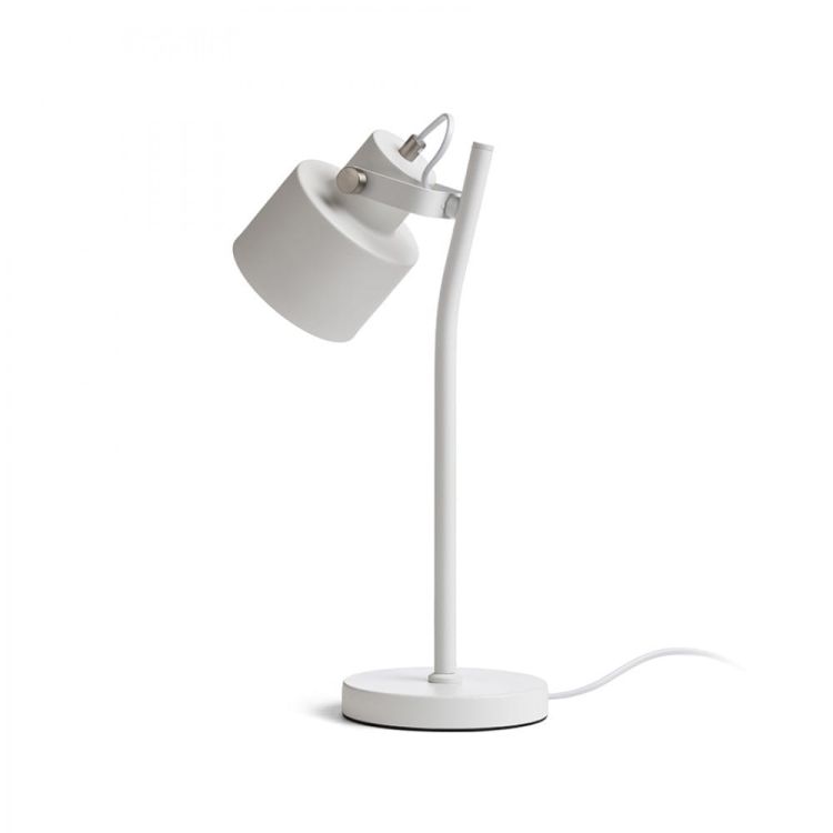 CELEIA stołowa biała matowa nikiel mat 230V E27 40W