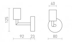 ARAQ ścienna mosiądz szczotkowana/czarna 230V E27 42W