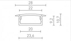 LED PROFILE A wpuszczany 1m  aluminium/akryl mleczny