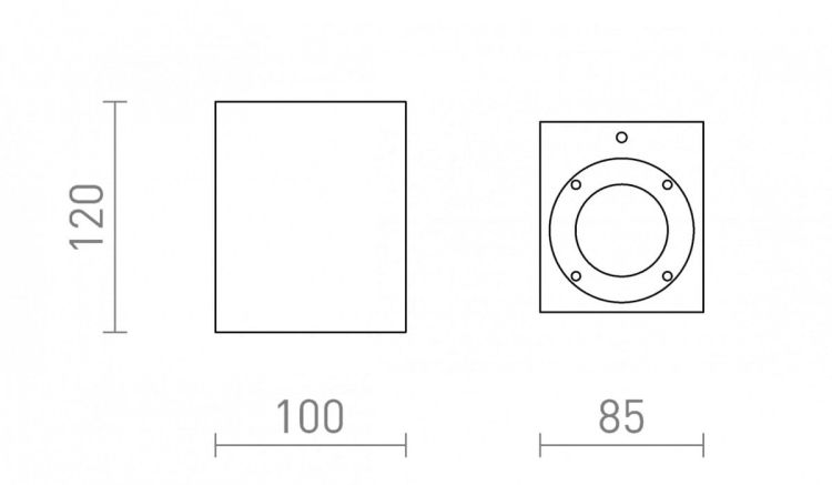 KANE I ścienna beton/decor ciemny granit 230V LED GU10 5W IP65