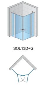 Kabina prysznicowa narożna SanSwiss Solino SOL13D+G rys.tech.
