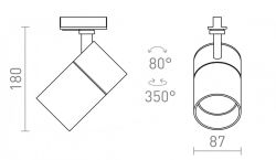 WISH 30 DIMM do 1-faz. szyny czarna  230V LED 30W 36°  3000K 4000K 5000K
