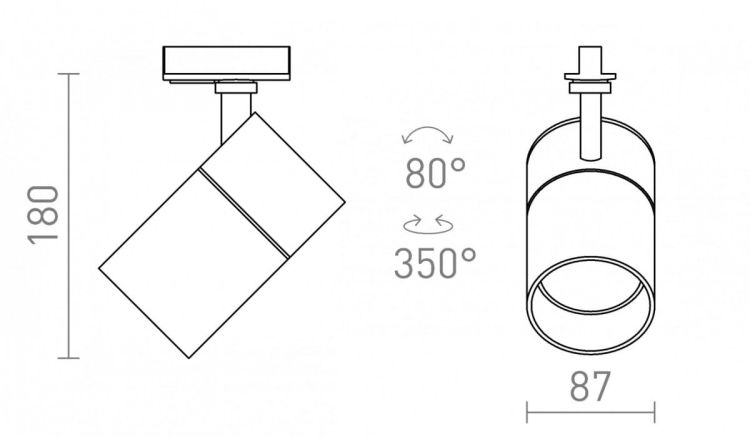 WISH 30 DIMM do 1-faz. szyny czarna  230V LED 30W 36°  3000K 4000K 5000K