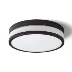 CIRA LED 35 sufitowa szkło opalowe/czarna 230V LED 24W IP44 3000K