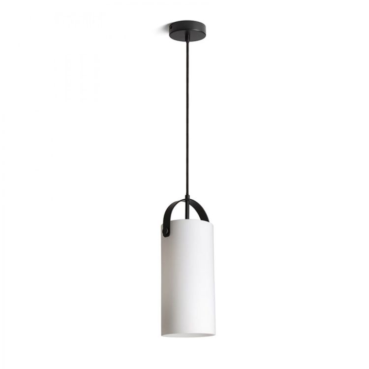 JULIETTA 31 wisząca  szkło opalowe/czarna 230V E27 20W