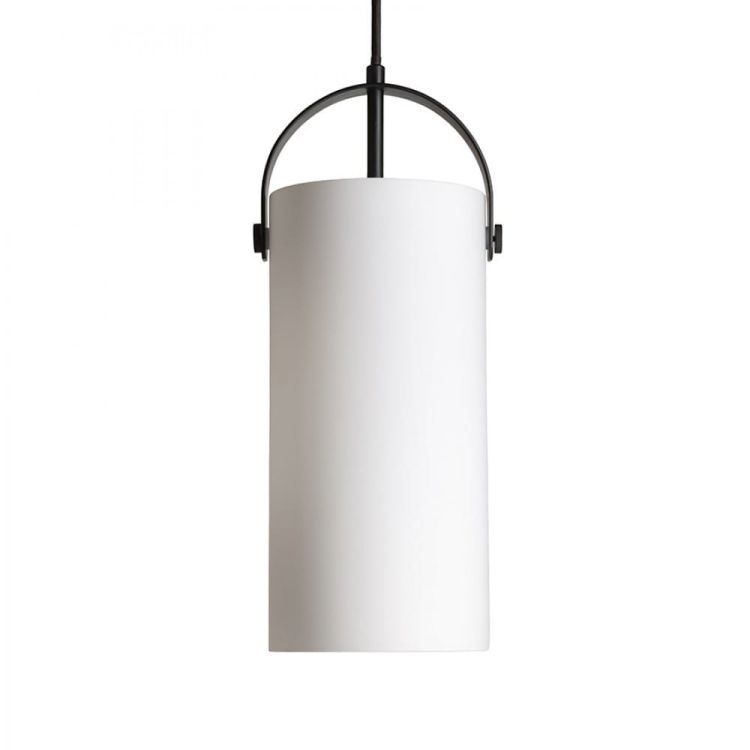JULIETTA 31 wisząca  szkło opalowe/czarna 230V E27 20W