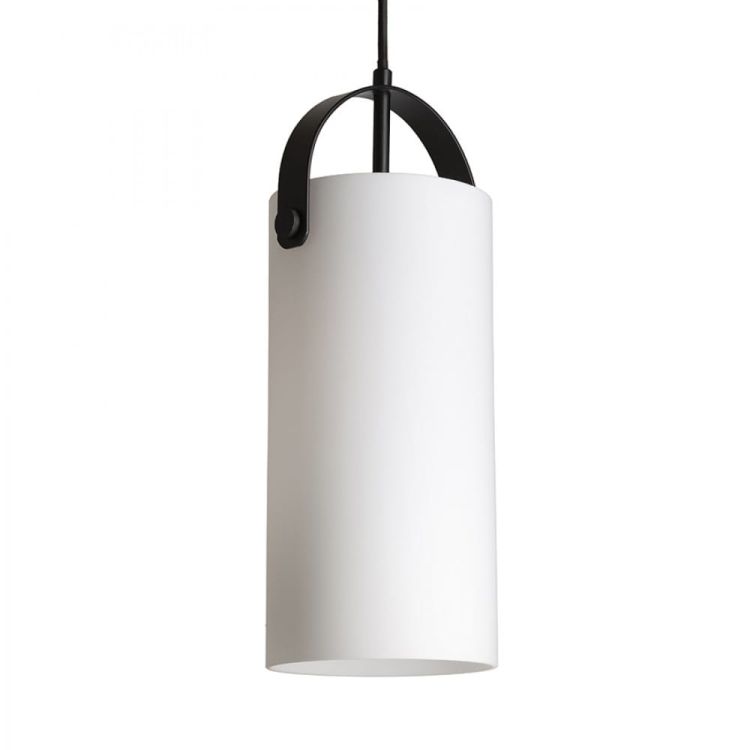 JULIETTA 31 wisząca  szkło opalowe/czarna 230V E27 20W