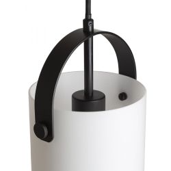 JULIETTA 16 wisząca  szkło opalowe/czarna 230V E27 20W