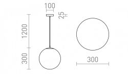 LUNA 30 wisząca  szkło opalowe/chrom 230V LED E27 15W