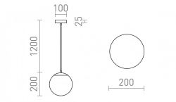 LUNA 20 wisząca  szkło opalowe/chrom 230V LED E27 15W
