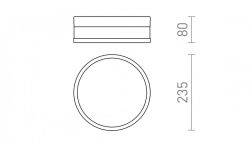 CIRA LED 23 sufitowa szkło opalowe/chrom 230V LED 12W IP44 3000K