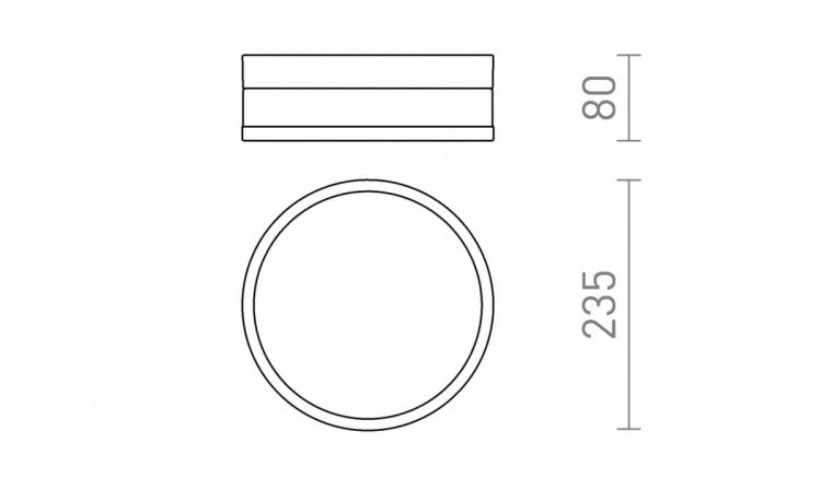 CIRA LED 23 sufitowa szkło opalowe/chrom 230V LED 12W IP44 3000K