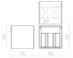 TITO SQ DIMM ścienna biała  230V LED 2x3W IP65  3000K