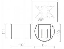 TITO R DIMM ścienna biała  230V LED 2x3W IP65  3000K