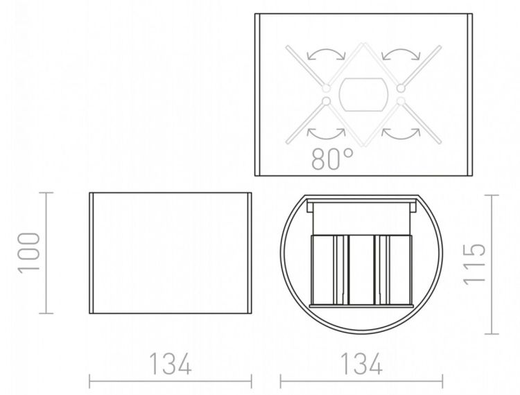 TITO R DIMM ścienna biała  230V LED 2x3W IP65  3000K