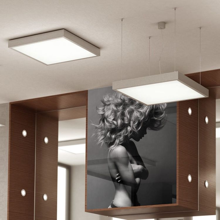 STRUCTURAL LED 55x55 wisząca  aluminium szczotkowane 230V LED 48W  3000K