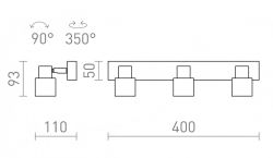 VALTO III natynkowa  chrom 230V GU10 LED 3x5W IP44