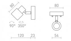 VALTO I ścienna  chrom 230V GU10 LED 5W IP44