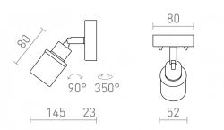 LINN I ścienna  szkło opalowe/chrom 230V G9 LED 3W IP44