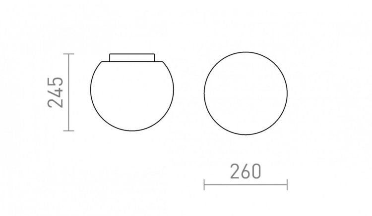 BOLLY 26 sufitowa szkło opalowe/chrom 230V E27 15W IP44