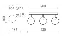 BOLLY III natynkowa  szkło opalowe/chrom 230V G9 LED 3x3W IP44