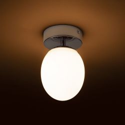 MERINGUE 11 sufitowa  szkło opalowe/chrom 230V LED G9 9W IP44