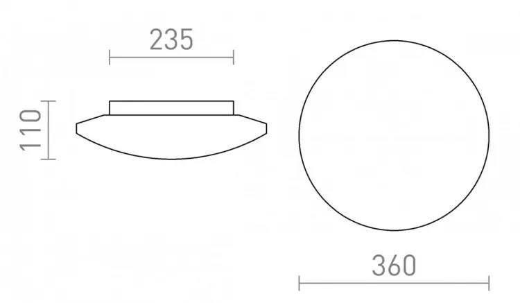SARA LED 36 sufitowa  szkło opalowe/chrom 230V LED 24W IP44  3000K