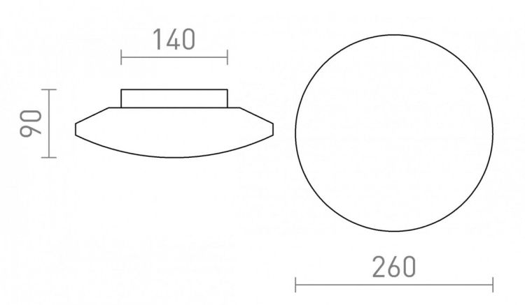 SARA LED 26 sufitowa  szkło opalowe/chrom 230V LED 12W IP44  3000K