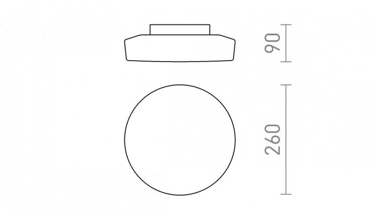 ZARA LED 26 sufitowa  szkło opalowe/chrom 230V LED 12W IP44  3000K