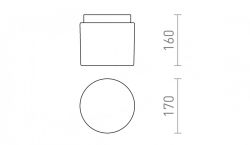 ARANA R 17 sufitowa szkło opalowe/chrom 230V E27 15W IP44