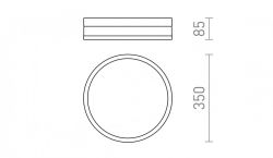 CIRA LED 35 sufitowa  szkło opalowe/chrom 230V LED 24W IP44  3000K
