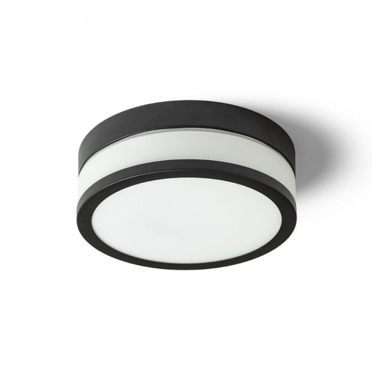 CIRA LED 23 sufitowa  szkło opalowe/czarna 230V LED 12W IP44  3000K