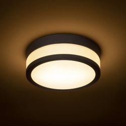 CIRA LED 23 sufitowa  szkło opalowe/czarna 230V LED 12W IP44  3000K