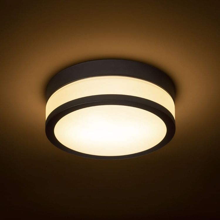 CIRA LED 23 sufitowa  szkło opalowe/czarna 230V LED 12W IP44  3000K
