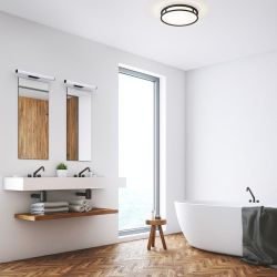 GRANDE LED 35 sufitowa  szkło opalowe/czarna 230V LED 24W IP44  3000K