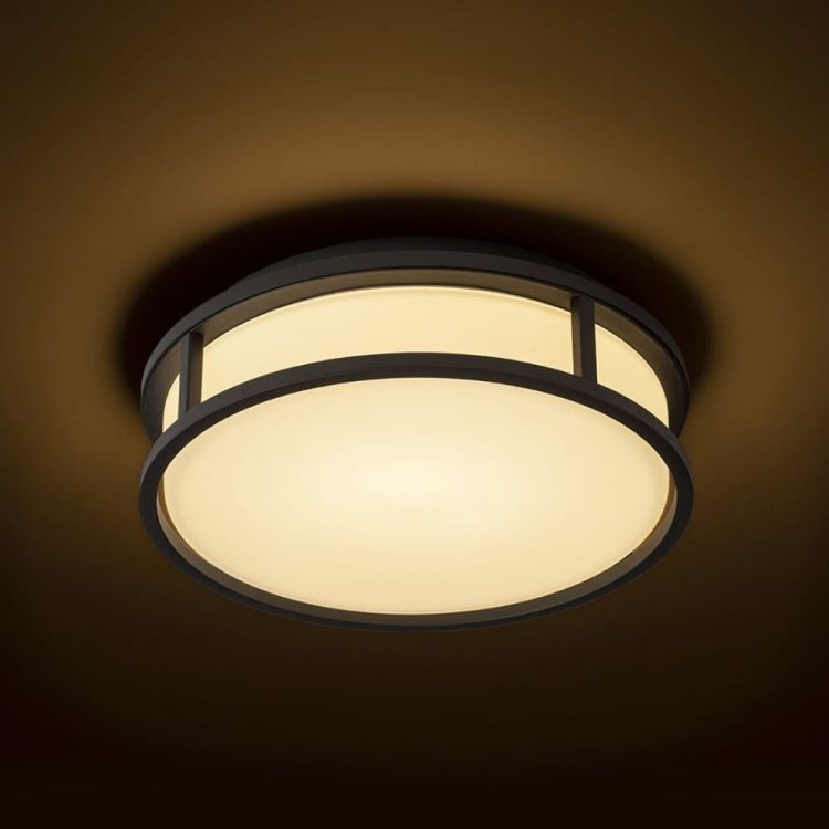 GRANDE LED 25 sufitowa  szkło opalowe/czarna 230V LED 12W IP44  3000K