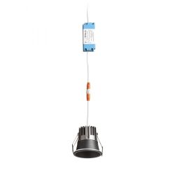 OWEN DIMM wpuszczana czarna 230V LED 7W 45° IP54 3000K - 1800K