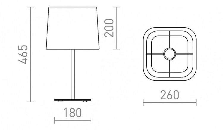 PERTH stołowa czarna/czarna 230V E27 15W