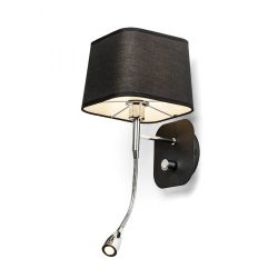 PERTH ścienna z reflektorem LED  czarna/czarna chrom 230V E14 LED 15+3W 30°  3000K