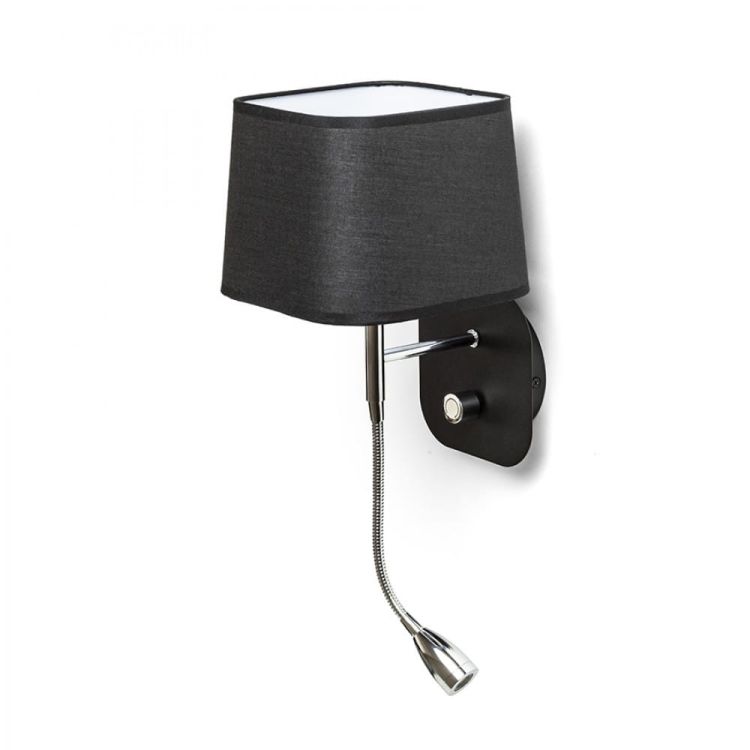 PERTH ścienna z reflektorem LED  czarna/czarna chrom 230V E14 LED 15+3W 30°  3000K