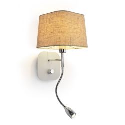 PERTH ścienna z reflektorem LED  beżowa/biała chrom 230V E14 LED 15+3W 30°  3000K