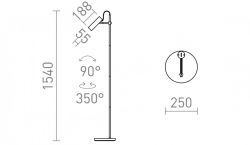 VARIA podłogowa czarna mosiądz 230V LED GU10 9W
