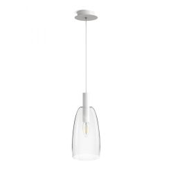 BELLINI L E14 wisząca biała szkło przezroczyste 230V E14 15W