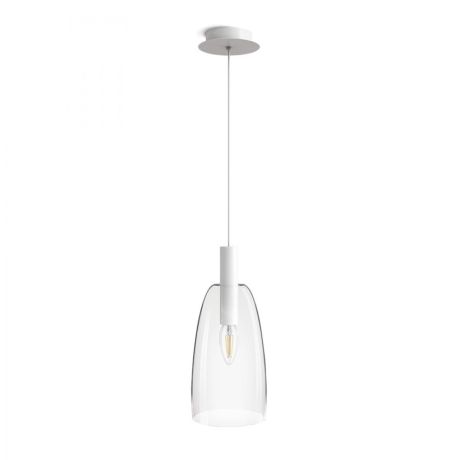 Przejdź do produktu BELLINI L E14 wisząca biała szkło przezroczyste 230V LED E14 15W