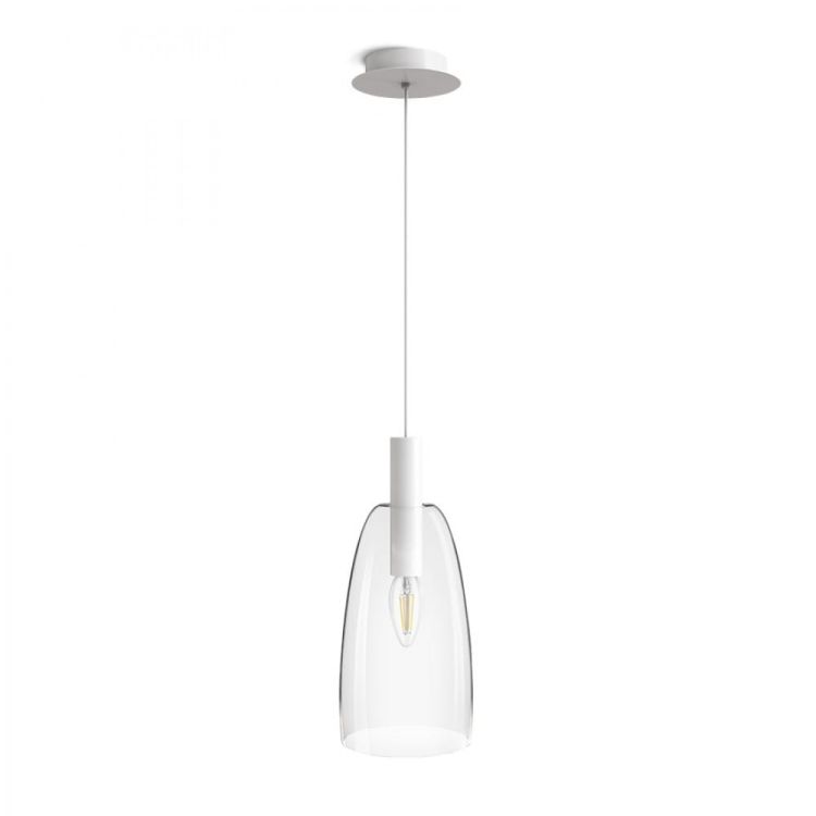 BELLINI L E14 wisząca biała szkło przezroczyste 230V E14 15W