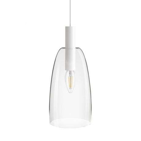Przejdź do produktu BELLINI L E14 wisząca biała szkło przezroczyste 230V LED E14 15W