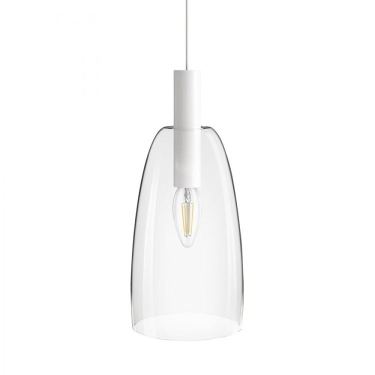 BELLINI L E14 wisząca biała szkło przezroczyste 230V E14 15W