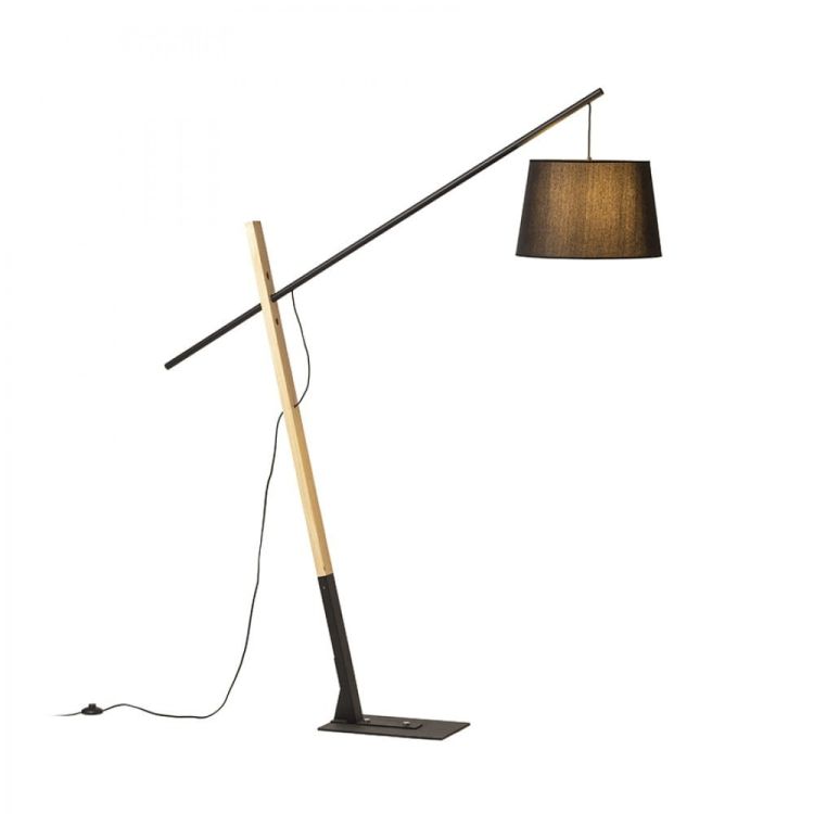 DANTE podłogowa czarna drewno 230V E27 25W