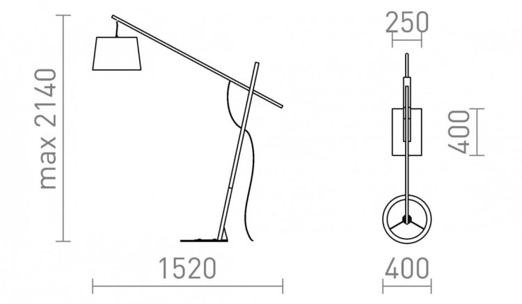 DANTE podłogowa czarna drewno 230V E27 25W